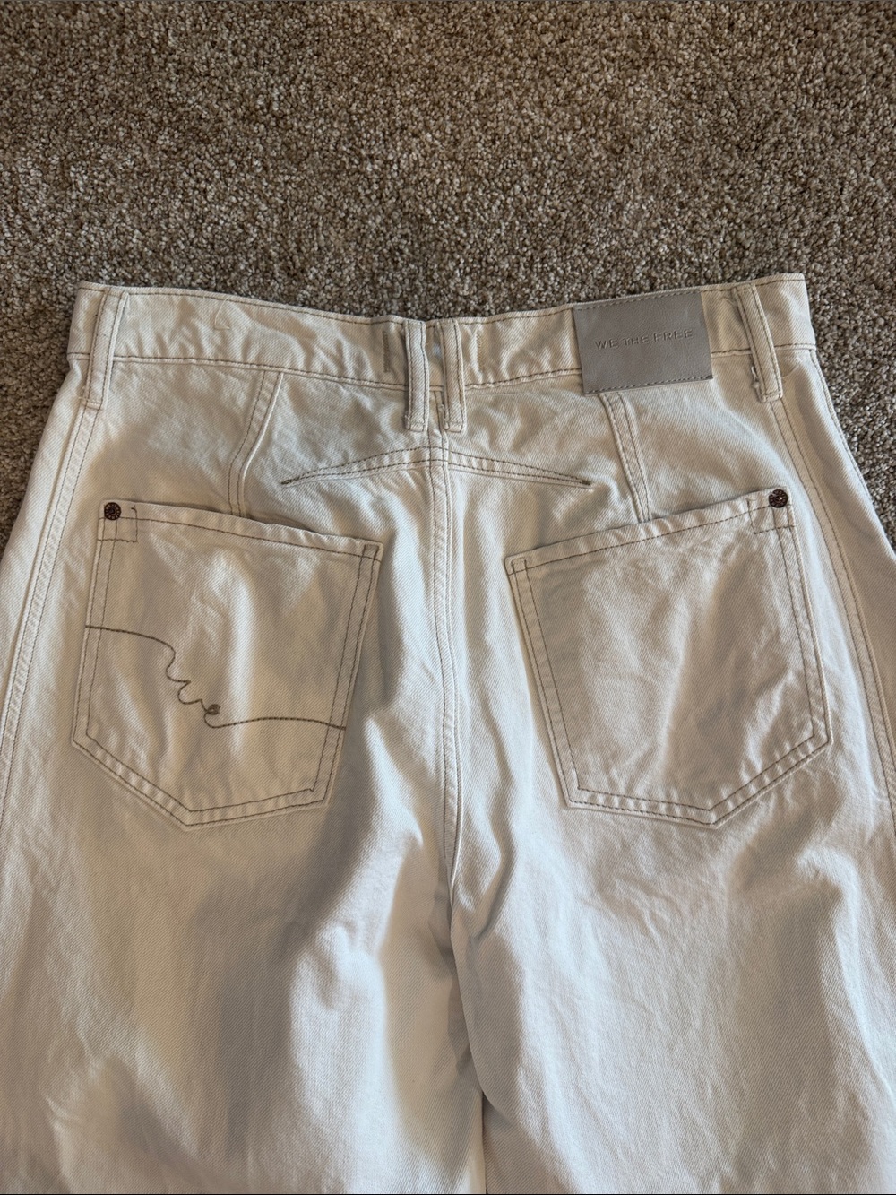 We The Free Good Luck Mid-Rise Barrel Jeans, Milk, 28 - Picture 9 of 10